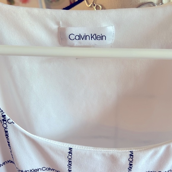 Calvin Klein monogrammed tank top in white with black Calvin Klein letters - Picture 8 of 12